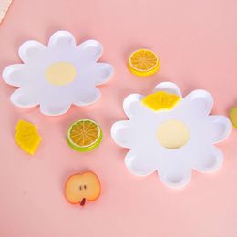 Nieuwe 10/20 Stuks Vorm Platen Wit Papier Voedsel Plaat Zomer Lente Daisy Flower Party Decor Voor Meisjes Baby shower