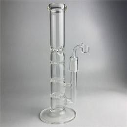 Nuevas tuberías de agua Bong de vidrio de 10,5 pulgadas con reciclador de banger de cuarzo de 4 mm de espesor Bongs de vaso de vidrio embriagador Clavo de cuarzo sin hogar para fumar