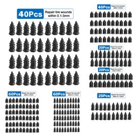 Clous de réparation de pneus sous vide, pour voiture, camion, moto, Scooter, roue de vélo, réparation de pneus Tubeless, outils à ongles en caoutchouc et métal, 10 à 60 pièces