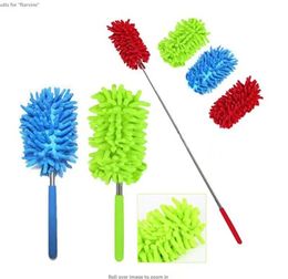 Nouveau 10 couleurs évolutives microfibre plumeaux télescopiques Chenille nettoyage poussière bureau ménage dépoussiérage brosse voitures outil de nettoyage QH12