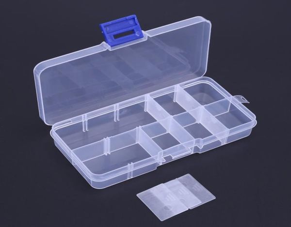 Nuevo 10 compartimentos Caja de almacenamiento de bolsas Transparentes A Lure Square Fishing Box Spoon Hook Cajas de accesorios de pescado Cajas de accesorios3196061