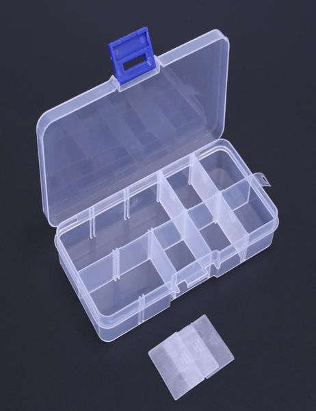 Nuevo 10 compartimentos Caja de almacenamiento de bolsas Transparentes A Lure Square Fishing Box Spoon Tackle Cajas de accesorios de pescado Cajas de accesorios3804629