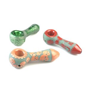 Pipe à fumer en verre coloré rouge vert orange avec des tuyaux de voyage colorés en verre Pyrex de 4 pouces d'épaisseur