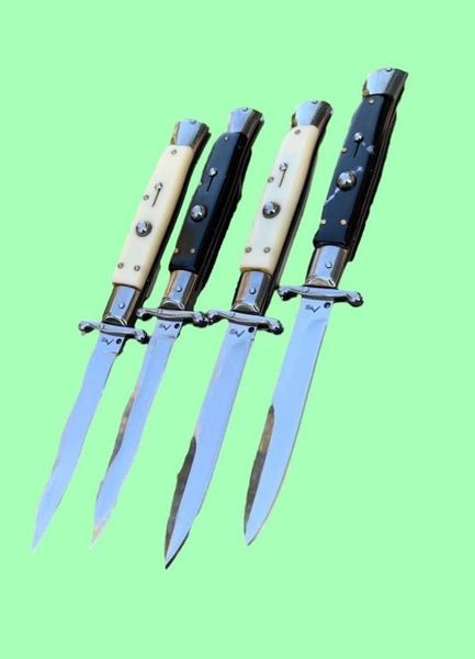 NUEVO 10 pulgadas EDC Estilo italiano Infiel Mafia Cuchillo automático Single Action 440C Hunting Camping Auto Knives Auto Godfather 4983846