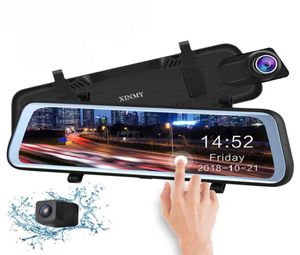 Nuevo 10 pulgadas Pantalla táctil completa Stream Media Car DVR Espejo retrovisor Cámara de respaldo de marcha atrás de doble lente 1080P 170 Full HD Dash Camcord4844116