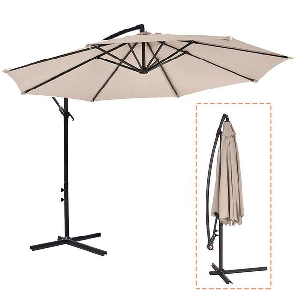 Parapluie de patio de 10 pi, parapluie suspendu, parasol de marché extérieur D10209I