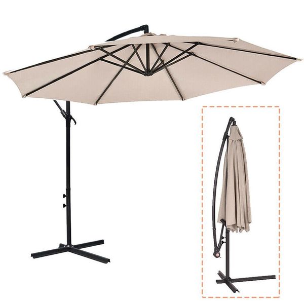 Parapluie de patio de 10 pi, parapluie suspendu, parasol de marché extérieur D10212q