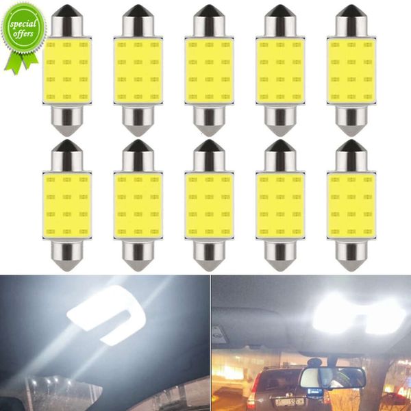 Nouveau 10 pièces voiture LED COB Bubl C5W Festoon 31mm 36mm 39mm 41mm 12V 7000K blanc intérieur dôme lecture coffre lumière plaque d'immatriculation lampes