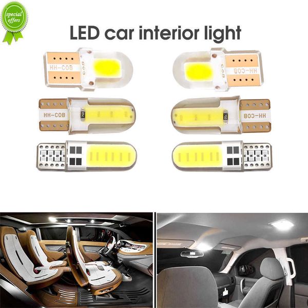 Nuevo 10 Uds. Luz de coche T10 COB 4 6 12 smd Led Auto gel de sílice bombillas de luz Canbus blanco 5730 LED 12V bombilla de lámpara de cuña lateral de coche