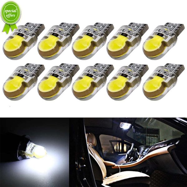 Nouveau 10 pièces T10 W5W LED Signal Bubl voiture intérieur dôme lampe de lecture COB 12 V 7500 K blanc Auto cale côté tournant porte plaque d'immatriculation lampe