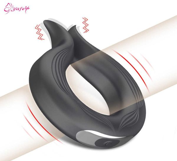 Nouveau 10 Vitesse Pénis Anneau Vibrateur Pour Hommes Retarder L'éjaculation Érotique Mâle Sex Toy Chasteté Cock Ring Godes Vibration Pour Gay Adulte C7008319