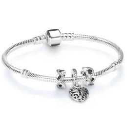 NUEVO 100% 925 Nuevo 1: 1 Charm Fashion Lock Love Pendant Beaded Bracelet Set Factory Outlet AA220315