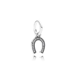 NIEUWE 100% 925 Sterling Zilver 1: 1 791306CZ Hoefijzer Zilveren Dangle Originele Vrouwen Bruiloft Mode-sieraden Gift