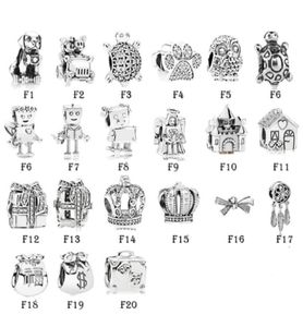 NOUVEAU 100% 925 STERLING SILP FIT CHARMS BRACELETS ANIMAUX CAT CAT Robot Owl House Box Couronne pour les femmes européennes Bijoux de mode d'origine European1826505