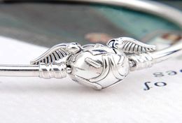 Nieuwe 100% 925 Sterling Silver Golden Snitch Claf Bangle Bracelet Past voor Europese charmes en kralen3368598