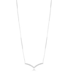 Nieuwe 100 925 Sterling Silver High Quality Early Spring Fash Hope Collier Necklace Fit Original Fashion Jewelry Gift 397802CZ5726849