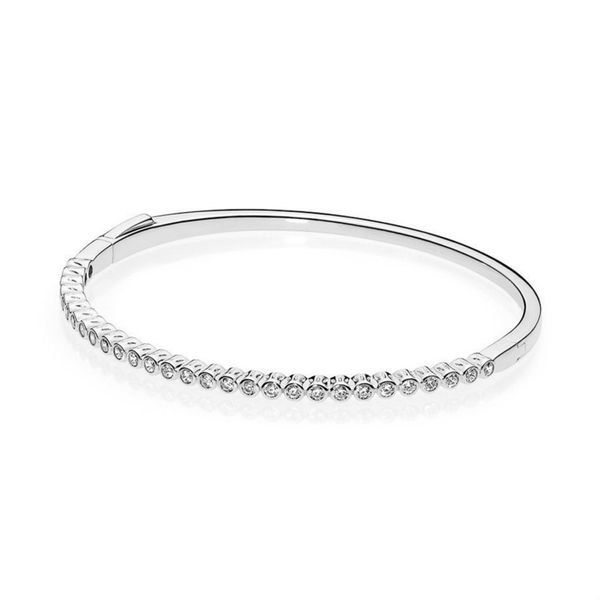 NUEVO 100% 925 Plata esterlina Brazalete de alta calidad 590531CZ-1 Seductor Corte brillante Ajuste DIY Charm Mujeres Original Joyería de moda Regalo1