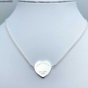 Nouveau 100% 925 collier en argent sterling mode t bijoux de créateur colliers avec étiquette coeur bleu pour les cadeaux de mariage de fête des femmes retour à l'amour en gros