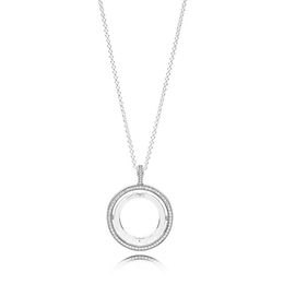 NIEUWE 100% 925 sterling zilver ronde hartvormige romantische met heldere CZ eenvoudige ketting voor vrouwen originele mode-sieraden cadeau achttien
