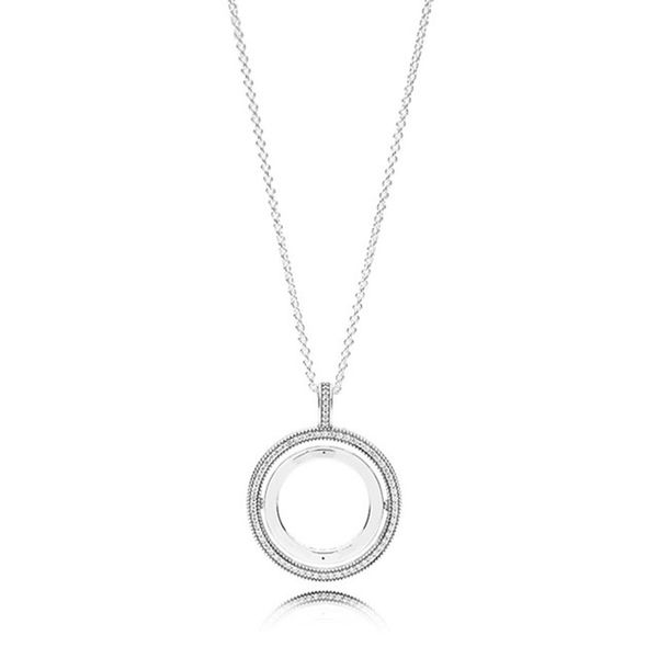 Nouveau 100% 925 Sterling Silver Round en forme de coeur Romantique Avec Clear CZ Simple Collier Pour Femmes Original Mode Bijoux Cadeau dix-huit