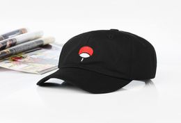 Nouveau 100% coton japonais Anime papa chapeau Uchiha famille Logo broderie casquettes de baseball noir Snapback chapeau Hip Hop pour femmes hommes 1000006