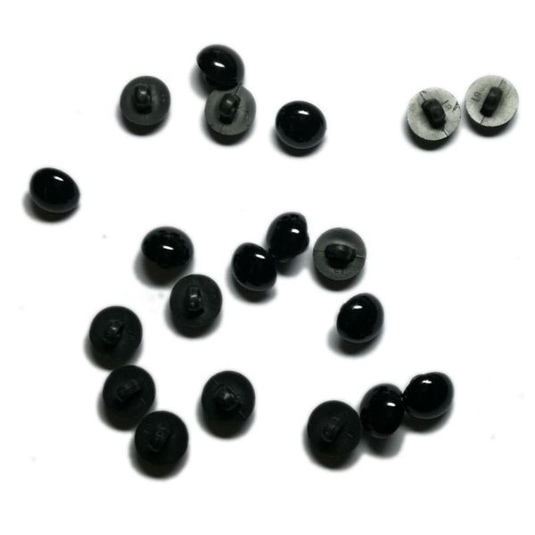 Boutons ronds en résine noire, 100 pièces, tige de couture en forme de dôme en forme de champignon, yeux d'animaux noirs, jouet, boutons décoratifs DIY