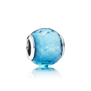 NIEUWE 100% Sterling Zilver 1: 1 Glamour 791722NBS Sky Blue Charm Glass Bead Originele Vrouwen Bruiloft Mode Sieraden 2018 Gift