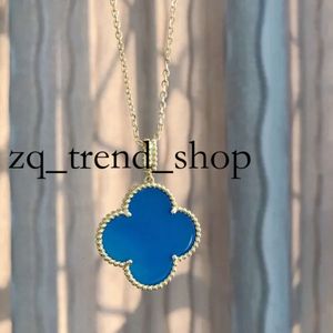 Nieuwe 100% sterling zilveren ketting 25 mm Big Four Leaf Clover Flower Lange ketting trui kettingen voor vrouwen feestgeschenken goud moeder van parel klaver klassieke ontwerper 818