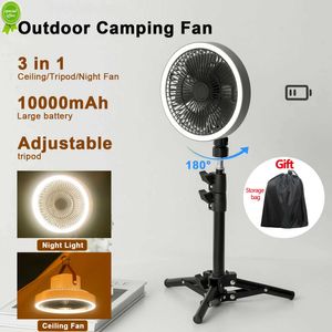 Nouveau 10000 mAh Rechargeable Portable Ventilateur Ventilador Usb Auto Rotation Debout Ventilateurs Stand Refroidisseur Bureau Plafond pour Camping En Plein Air