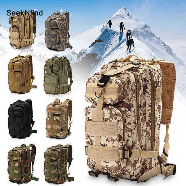 Nuevo 1000D Nylon Mochila táctica Ejército Bolsa al aire libre Deportes Camping Senderismo Pesca Caza Escalada Mochila al aire libre 28L G220308