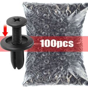 New 100pcs 8mm Plastic Rivets Fasteners Screw Car Bumper Fender Black Rivet Car Fastener Clips for Toyota Focus Kia Nissan Yamaha