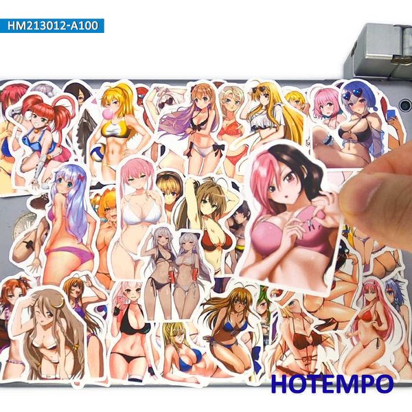 Nuevo 100 Uds Anime Sexy belleza Bikini traje de baño Bunny Girls Kawaii WAIFU teléfono portátil coche pegatinas para Notebook Skateboard bicicleta pegatina coche