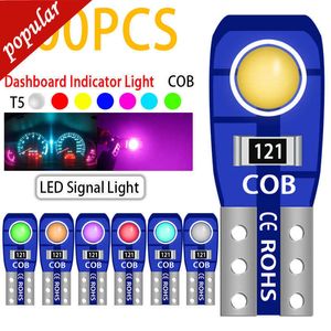 Nuevo 100 UNIDS Canbus W3W W1.2W Interior del coche T5 Led COB 2SMD Luz del tablero Lámpara Indicador automático Luz de cuña lateral Instrumento Bombillas DC12V