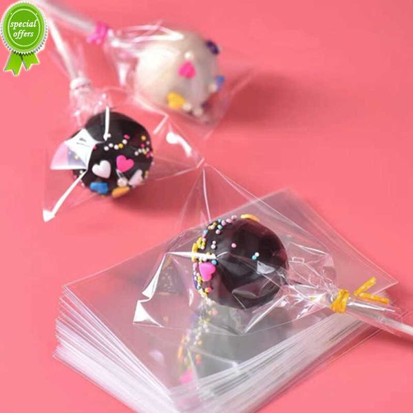 Nouveau 100 pcs/paquet gâteau Pop sucette OPP sacs d'emballage cuisson chocolat Pop Pack sacs ensembles en plastique transparent gâteau outils