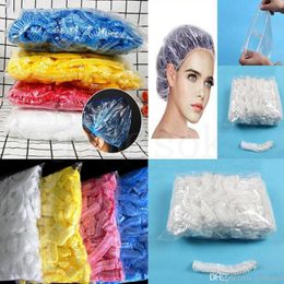 Nuevo 100 unids/set gorros de ducha desechables impermeables gorro de baño elástico único ducha claro salón gorro de baño suministros de limpieza de hotel DA364