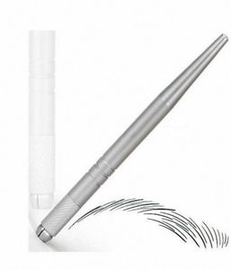 Nouveau 100pcs Silver Permanent Makeup Pen 3D MADEAUR MADEUR MANUEL COUPE TATOUCE Microblade KI521451280