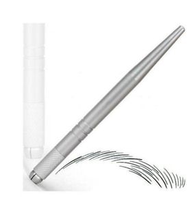 Nouveau 100pcs Silver Permanent Makeup Pen 3D MADEURS MANUEL MANUAL TATOO TATOO Microblade 2273026