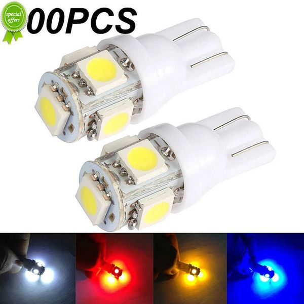 Nouveau 100 pièces T10 Led voiture lumières 5050 5smd Super blanc rouge jaune 194 168 W5W Led ampoule de stationnement Auto cale dégagement lampe de lecture 12v