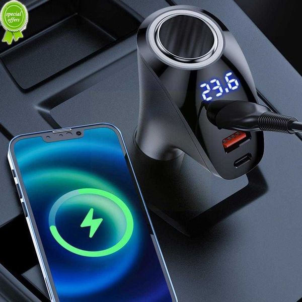 Nouveau chargeur de voiture 100W Usb Type C Charge super rapide PD 4.0 Charge rapide 3.0 Prise allume-cigare pour iPhone Huawei Samsung C0X5