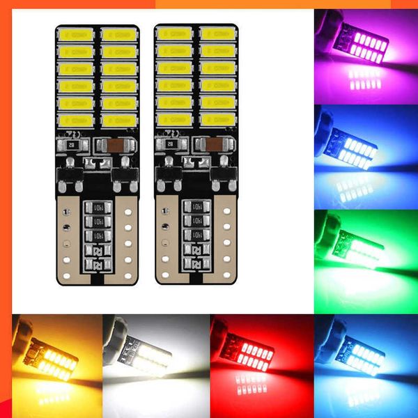 Nuevo 100X t10 Led Auto Lamp Cars de w5w Canbus 4014 24SMD 8W 6000K Diodos emisores de luz Bombilla independiente Excelente Producto Blanco