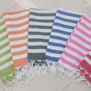 Nouveau 100x180 cm doux coton serviettes de plage écharpe turc gland rayé serviette de bain pour adulte livraison gratuite