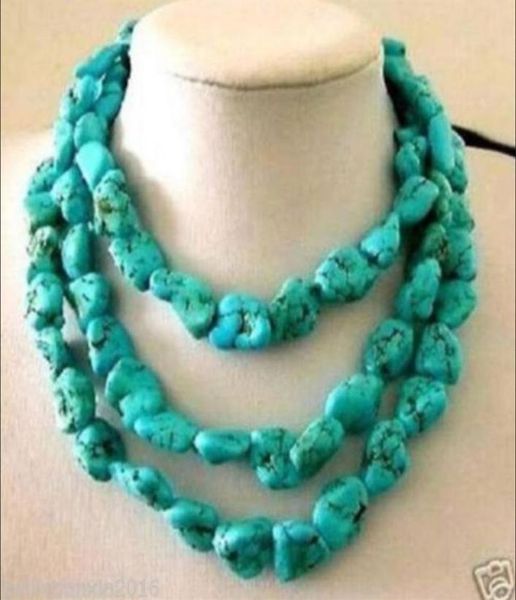 Nouveau Collier irrégulier Turquoise de dinde 1014mm 3203903950 273I3095812