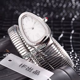 Nuevo 101910 SP35C6SDS 2T Caja de acero Bisel de diamantes Esfera plateada Reloj de cuarzo suizo para mujer Relojes para mujer PTBV Puretime BV08a1250S