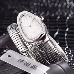 Nuevo 101910 SP35C6SDS 2T Caja de acero Bisel de diamantes Esfera plateada Reloj de cuarzo suizo para mujer Relojes para mujer PTBV Puretime BV08a1205m