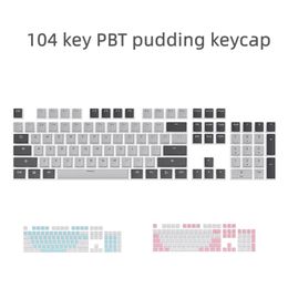 Nieuwe 104 Key Double Shot PBT OEM Pudding Keycap Profiel Bind Verlichte Gamer KeyCaps Black voor Cherry MX Switch Mechanical Keyboard Kit