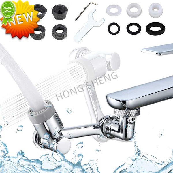 Nouveau 1080 Rotation Robinet Aérateur Splash Double Mode Cuisine Robinet Étendre Buse D'eau Robinet 22/24mm Adaptateur Robinet Barboteur Bras Robotique