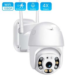 Nieuwe 1080P Beveiligingscamera WIFI Outdoor PTZ Speed Dome Draadloze IP-camera CCTV Pan Tilt 4XZoom IR Netwerkbewaking P2P CAM Beste