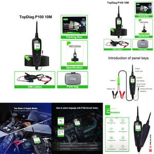 Nouveaux câbles de 10m Câbles de la voiture de puissance de cartouche Tension de kit / Testeur résistant outil de diagnostic 12 / 24V sur-charge / court-circuit