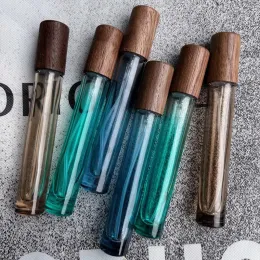 Nouvelles bouteilles de parfum en verre de 10ml, bleu, vert, marron, vaporisateur à pression, huile essentielle, bouteilles rechargeables vides