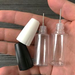 Novas garrafas plásticas do conta-gotas de 10ml com pontas de metal garrafa vazia da agulha e-líquido recipiente plástico do animal de estimação para o suco do vapor e tjwpr